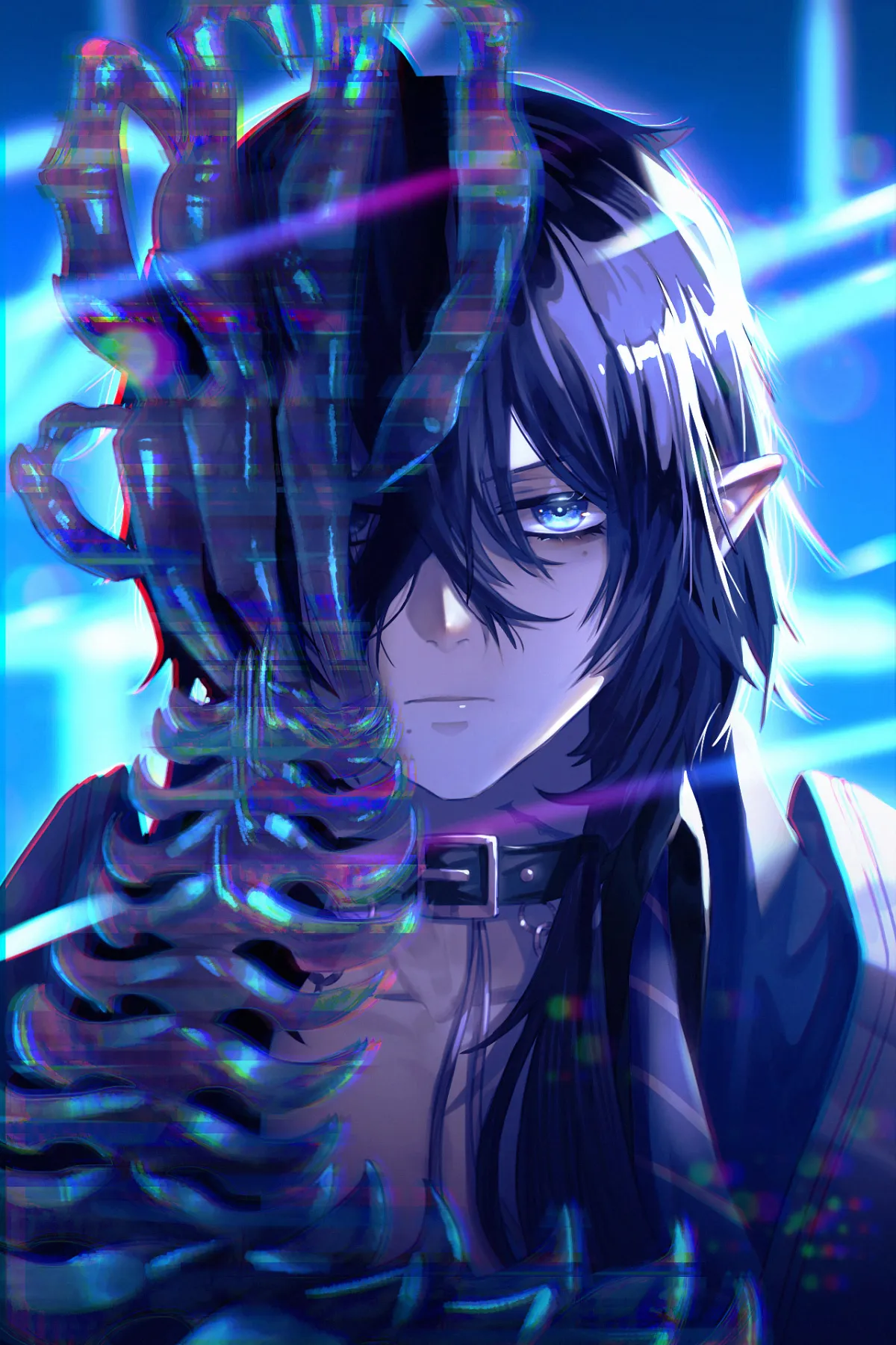 Exe Black Choker and Blue Eyes NTE Wallpaper #3