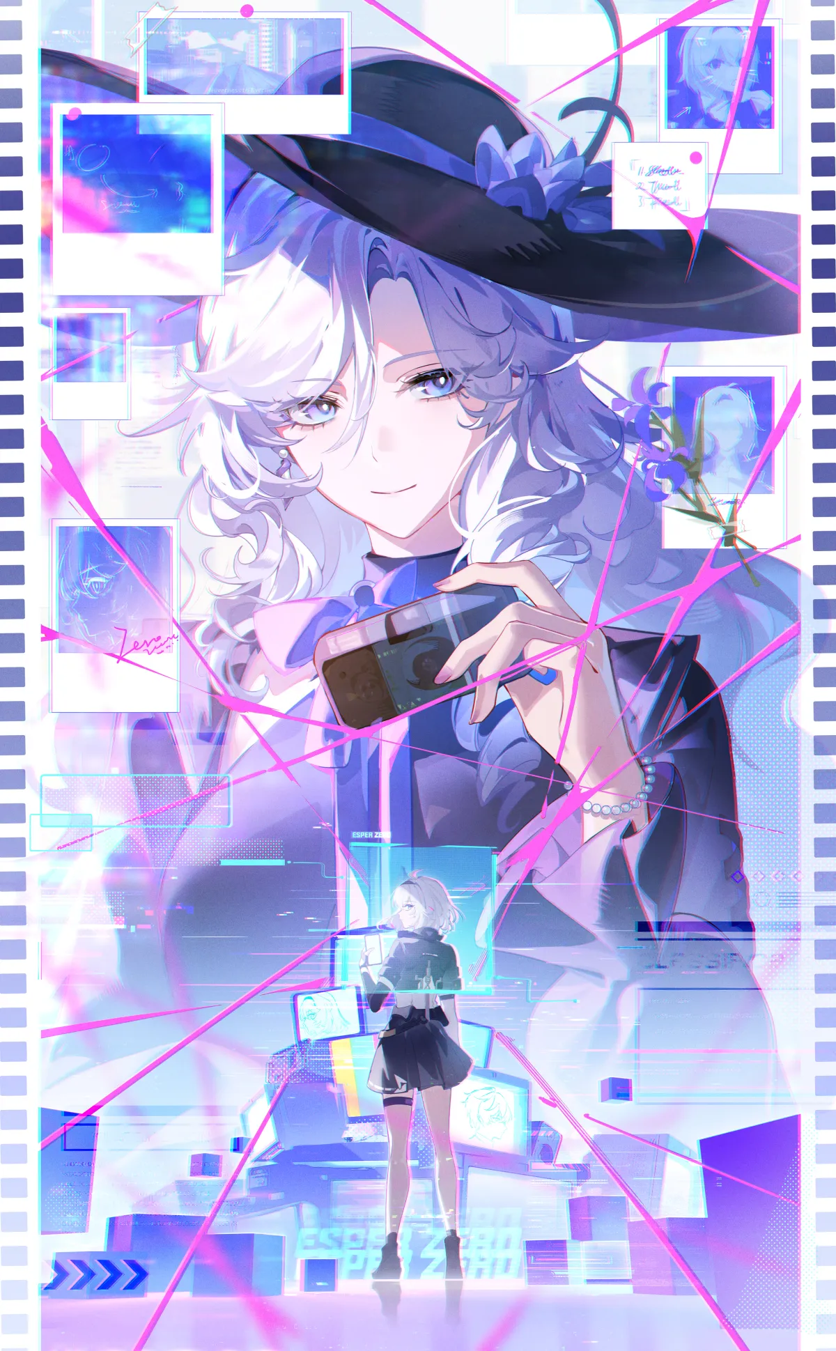 Female Esper Zero Jiuyuan Taking Photo Urban Outfits by Yu Jiu 2K #35