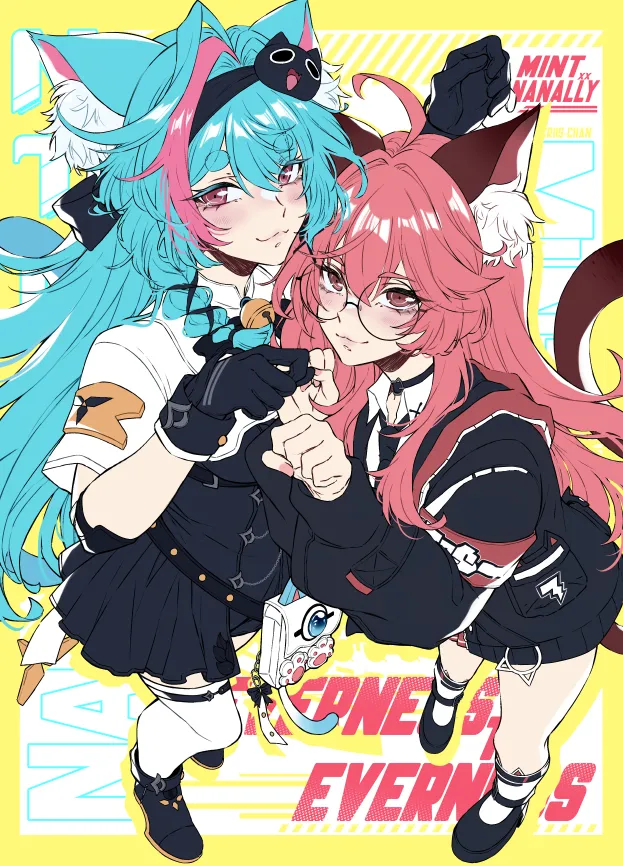 Nanally and Mint Smiling in Stylish Outfits by Criis-chan #55
