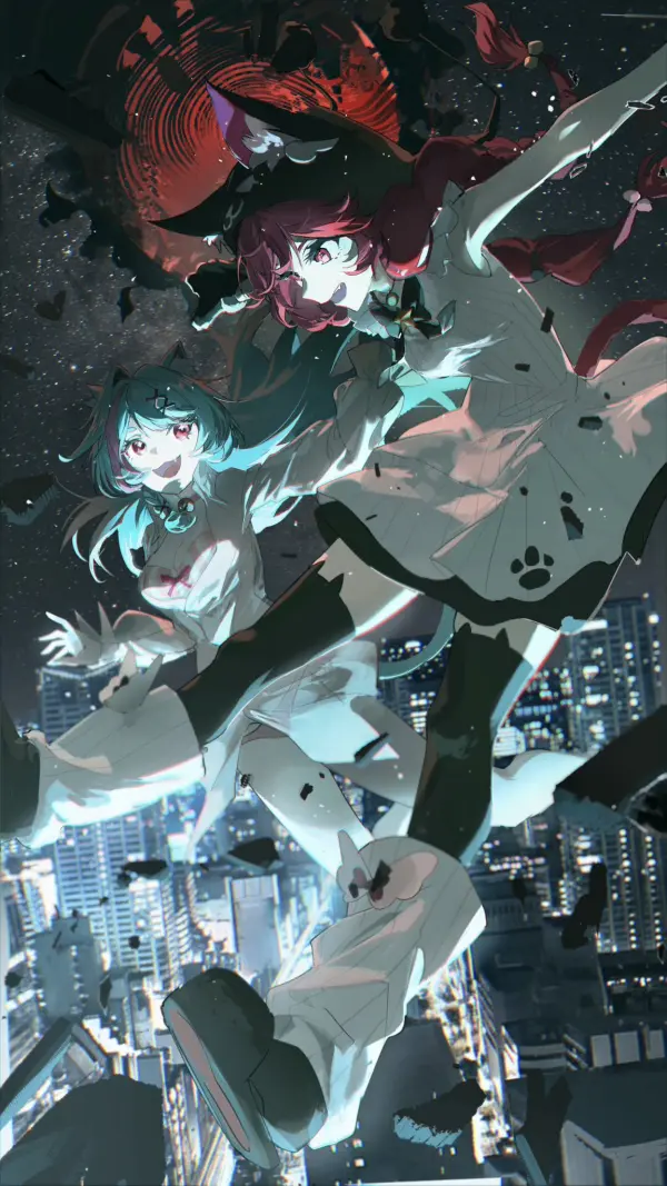 Nanally Mint Floating White Dress Cityscape by Karasuro HD #20